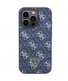 Guess 4G Triangle Metal Logo case for iPhone 15 Pro - blue