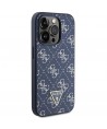 Guess 4G Triangle Metal Logo case for iPhone 15 Pro - blue