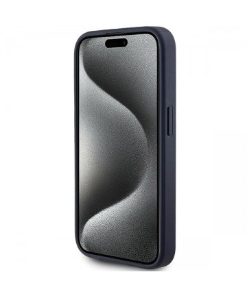 Guess 4G Triangle Metal Logo case for iPhone 15 Pro - blue