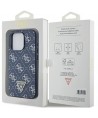 Guess 4G Triangle Metal Logo case for iPhone 15 Pro - blue