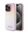 Guess Saffiano Iridescent Script case for iPhone 15 Pro - pink
