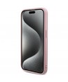 Guess Saffiano Iridescent Script case for iPhone 15 Pro - pink