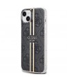 Guess IML 4G Gold Stripe case for iPhone 15 Plus / 14 Plus - black