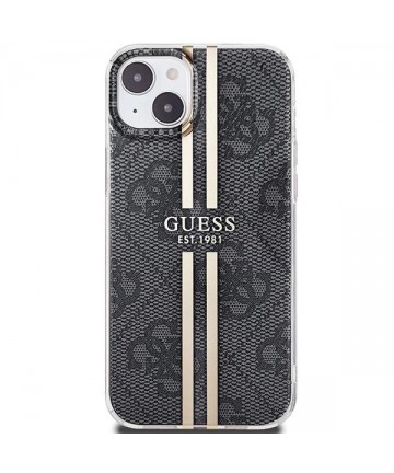 Guess IML 4G Gold Stripe case for iPhone 15 Plus / 14 Plus - black