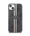 Guess IML 4G Gold Stripe case for iPhone 15 Plus / 14 Plus - black