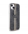 Guess IML 4G Gold Stripe case for iPhone 15 Plus / 14 Plus - black