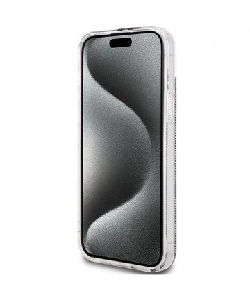 Guess IML 4G Gold Stripe case for iPhone 15 Plus / 14 Plus - black