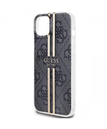 Guess IML 4G Gold Stripe case for iPhone 15 Plus / 14 Plus - black