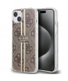 Guess IML 4G Gold Stripe case for iPhone 15 Plus / 14 Plus - brown