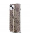 Guess IML 4G Gold Stripe case for iPhone 15 Plus / 14 Plus - brown