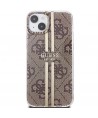 Guess IML 4G Gold Stripe case for iPhone 15 Plus / 14 Plus - brown