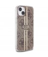 Guess IML 4G Gold Stripe case for iPhone 15 Plus / 14 Plus - brown