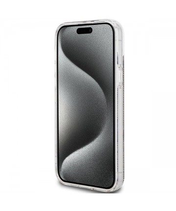 Guess IML 4G Gold Stripe case for iPhone 15 Plus / 14 Plus - brown