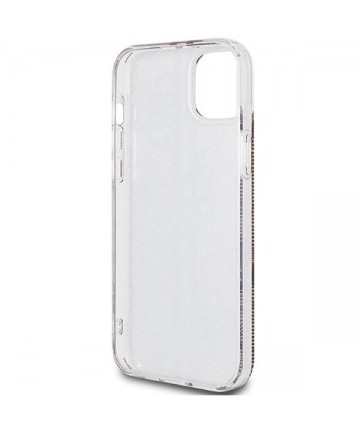 Guess IML 4G Gold Stripe case for iPhone 15 Plus / 14 Plus - brown