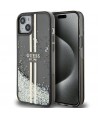 Guess Liquid Glitter Gold Stripes case for iPhone 15 Plus / 14 Plus - black