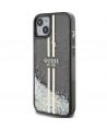 Guess Liquid Glitter Gold Stripes case for iPhone 15 Plus / 14 Plus - black