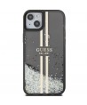 Guess Liquid Glitter Gold Stripes case for iPhone 15 Plus / 14 Plus - black