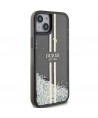 Guess Liquid Glitter Gold Stripes case for iPhone 15 Plus / 14 Plus - black