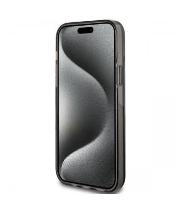Guess Liquid Glitter Gold Stripes case for iPhone 15 Plus / 14 Plus - black