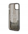 Guess Liquid Glitter Gold Stripes case for iPhone 15 Plus / 14 Plus - black