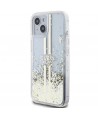 Guess Liquid Glitter Gold Stripes case for iPhone 15 Plus / 14 Plus - transparent