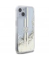 Guess Liquid Glitter Gold Stripes case for iPhone 15 Plus / 14 Plus - transparent