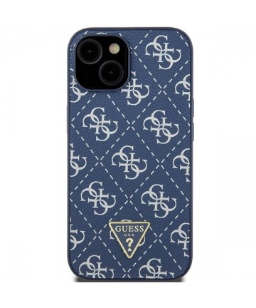 Guess 4G Triangle Metal Logo case for iPhone 15 Plus / 14 Plus - blue