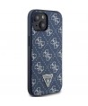 Guess 4G Triangle Metal Logo case for iPhone 15 Plus / 14 Plus - blue
