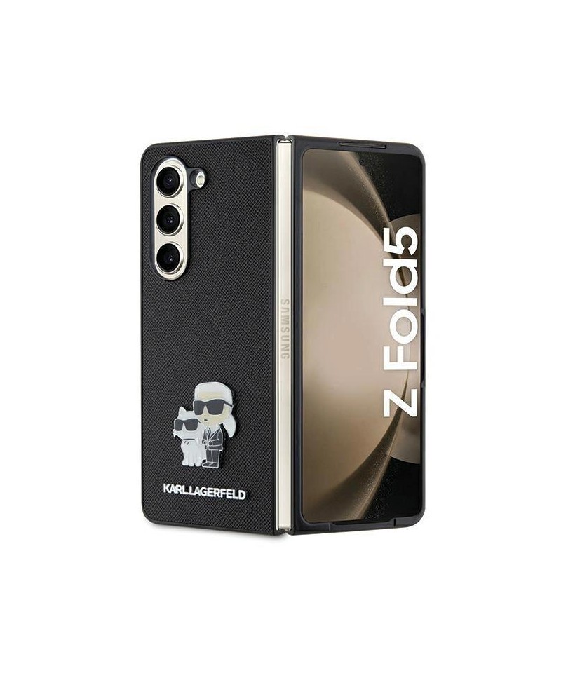 Karl Lagerfeld Saffiano Karl&Choupette Pin case for Samsung Galaxy Z Fold 5 - black