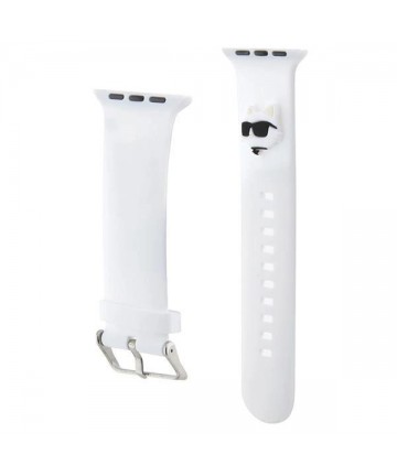 Karl Lagerfeld 3D Rubber Choupette Head Strap for Apple Watch 42/44/45/49mm - White