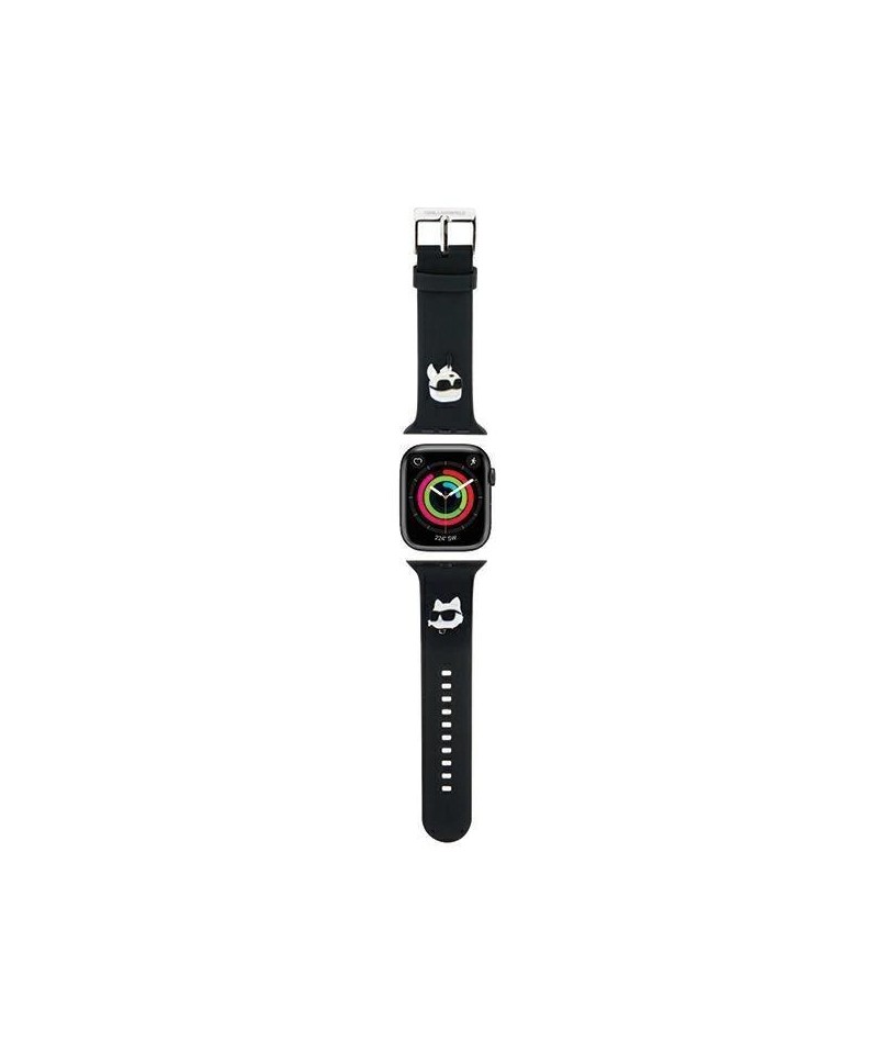 Karl Lagerfeld 3D Rubber Karl&Choupette Heads strap for Apple Watch 42/44/45/49mm - black