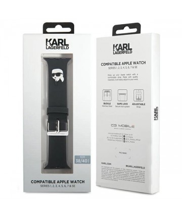 Karl Lagerfeld 3D Rubber Karl Head strap for Apple Watch 38/40/41mm - black