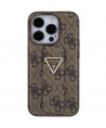 Guess Grip Stand 4G Triangle Strass case for iPhone 15 Pro - brown