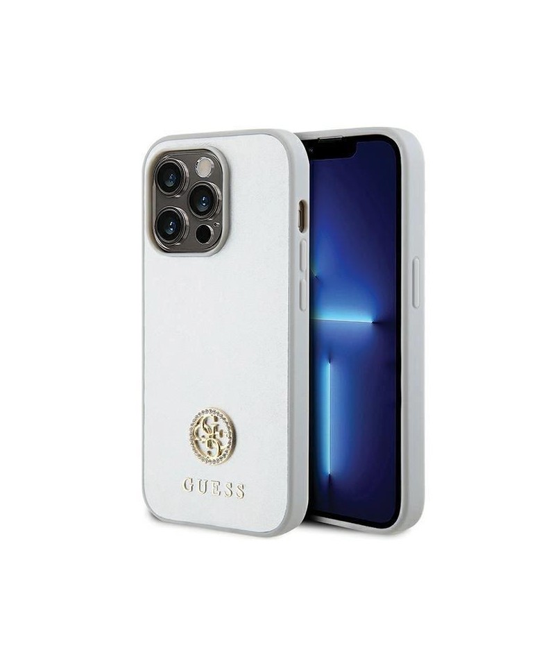 Guess Strass Metal Logo case for iPhone 15 Pro - silver