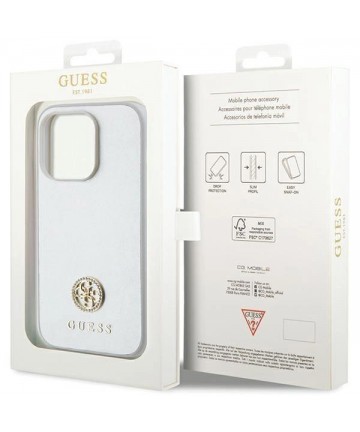Guess Strass Metal Logo case for iPhone 15 Pro - silver