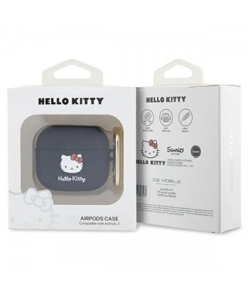 Hello Kitty Silicone 3D Kitty Head case for AirPods 3 - black