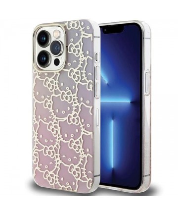 Hello Kitty IML Gradient Electrop Crowded Kitty Head Case for iPhone 14 Pro - Pink