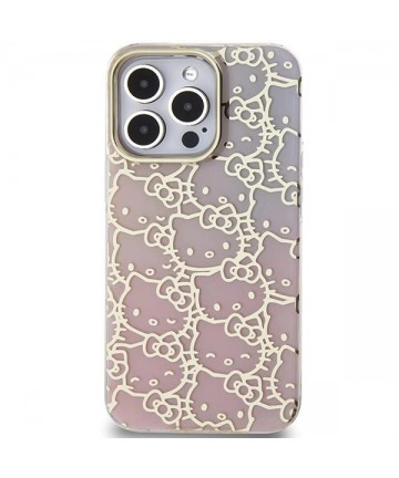 Hello Kitty IML Gradient Electrop Crowded Kitty Head Case for iPhone 14 Pro - Pink