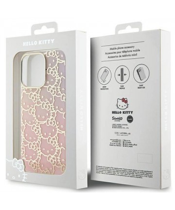 Hello Kitty IML Gradient Electrop Crowded Kitty Head Case for iPhone 14 Pro - Pink