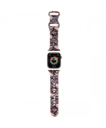 Hello Kitty Silicone Tags Graffiti Strap for Apple Watch 38/40/41mm - Pink