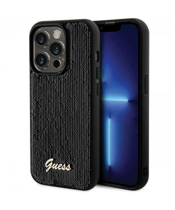 Guess Sequin Script Metal case for iPhone 13 Pro / 13 - black