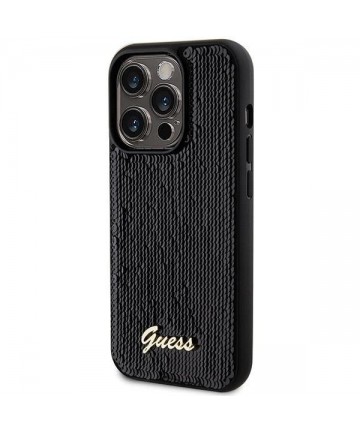 Guess Sequin Script Metal case for iPhone 13 Pro / 13 - black