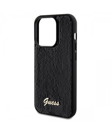 Guess Sequin Script Metal case for iPhone 14 Pro - black