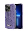 Guess Sequin Script Metal case for iPhone 14 Pro - purple