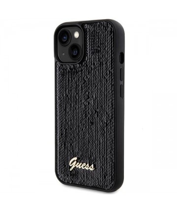 Guess Sequin Script Metal case for iPhone 14 / 15 / 13 - black