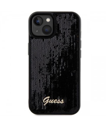 Guess Sequin Script Metal case for iPhone 14 / 15 / 13 - black