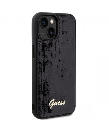 Guess Sequin Script Metal case for iPhone 14 / 15 / 13 - black