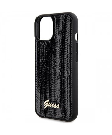 Guess Sequin Script Metal case for iPhone 14 / 15 / 13 - black
