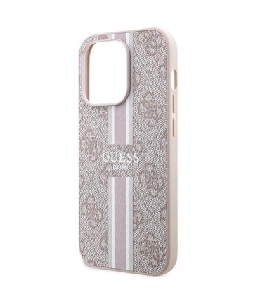 Guess 4G Printed Stripes MagSafe case for iPhone 15 Pro - pink