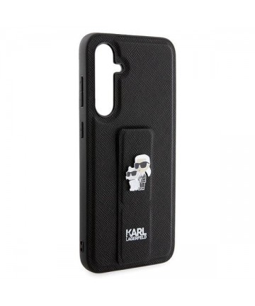 Karl Lagerfeld Gripstand Saffiano Karl&Choupette Pins case for Samsung Galaxy S23 FE - black